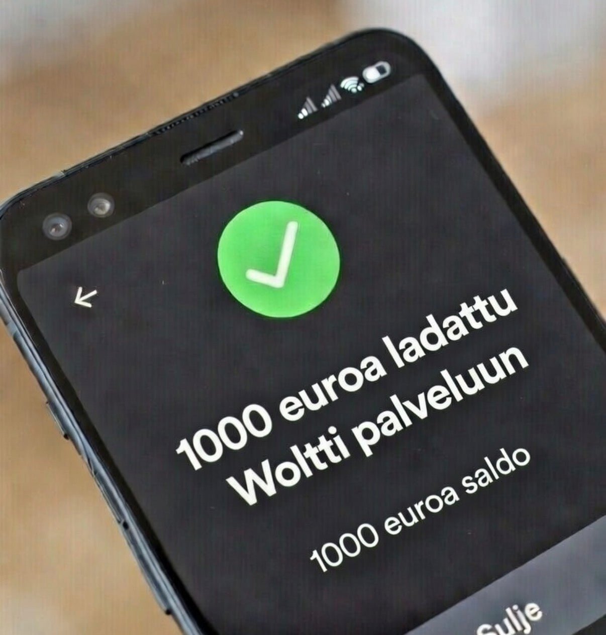 Saldopaketti 1000 euroa Woltti - palveluun - WolttinenWolttinen